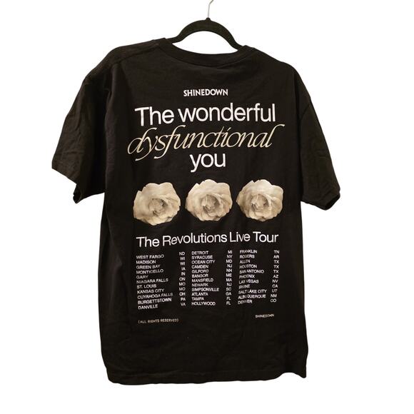 SHINEDOWN The Revolutions Live Tour Band T-Shirt 2023 Sz L American Apparel - Picture 2 of 6